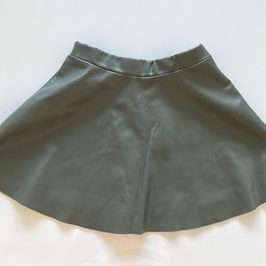 Girls olive green leather skirt